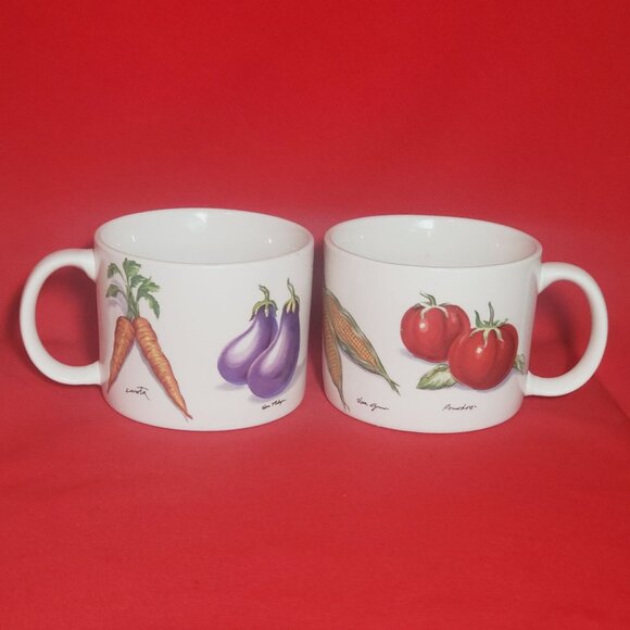 Tabletops Unlimited Fresh Vegetables Cup Mug Set of 2 - Picture 2 of 12